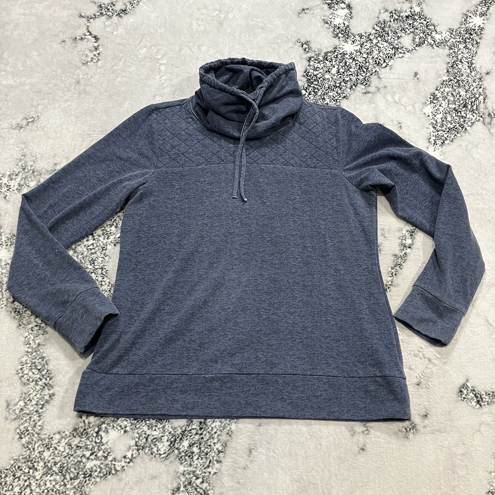 Stoic Fleece Pullover Cowl Neck Sweatshirt Womens Size XL Gray Quilted